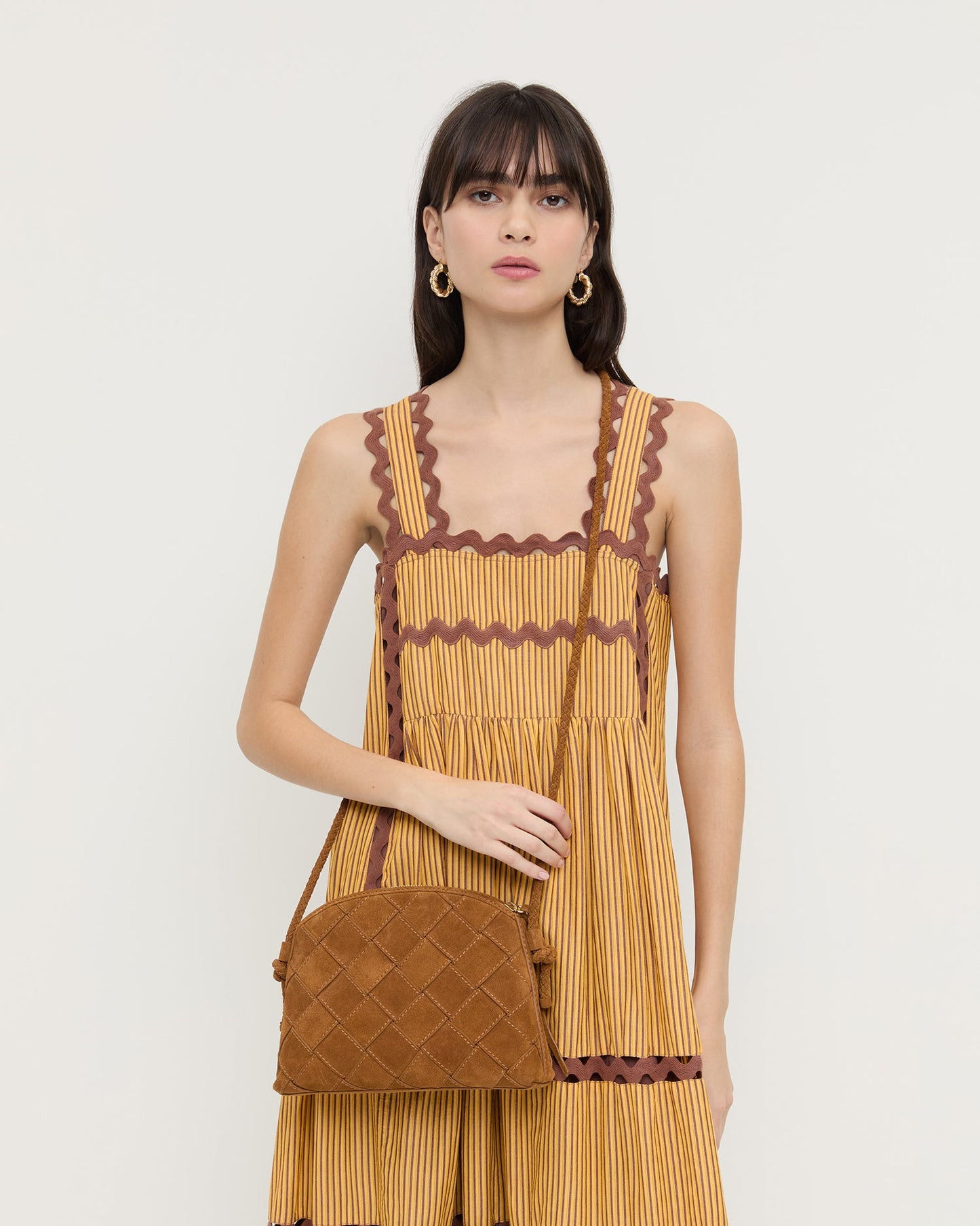 Mallory Cacao Woven Suede Crossbody | Loeffler Randall Women