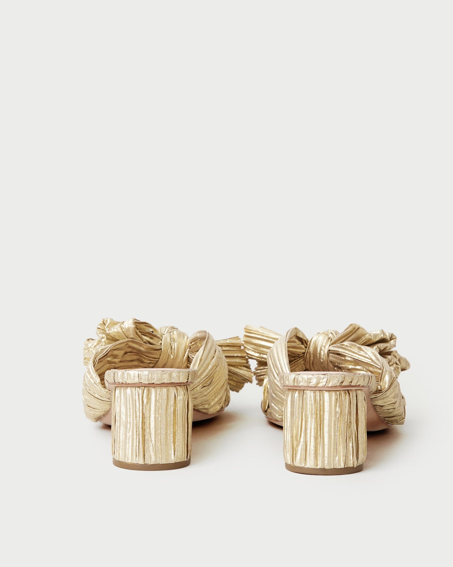 Emilia Gold Pleated Bow Heel | Loeffler Randall Women