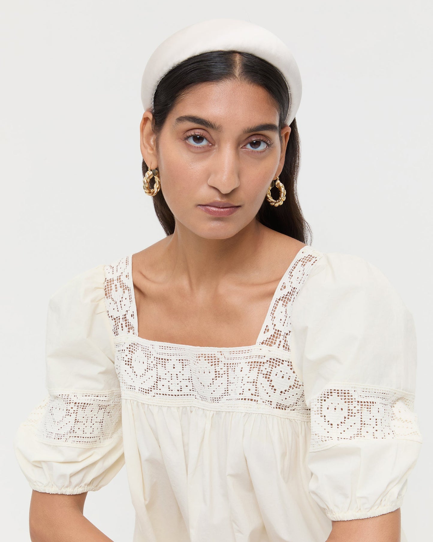 Bellamy Cream Satin Headband | Loeffler Randall Women