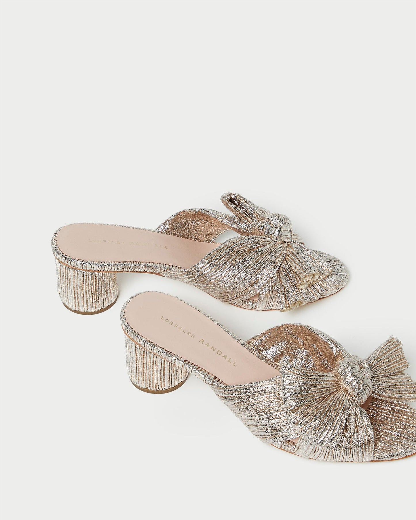 Emilia Champagne Pleated Bow Heel | Loeffler Randall Women