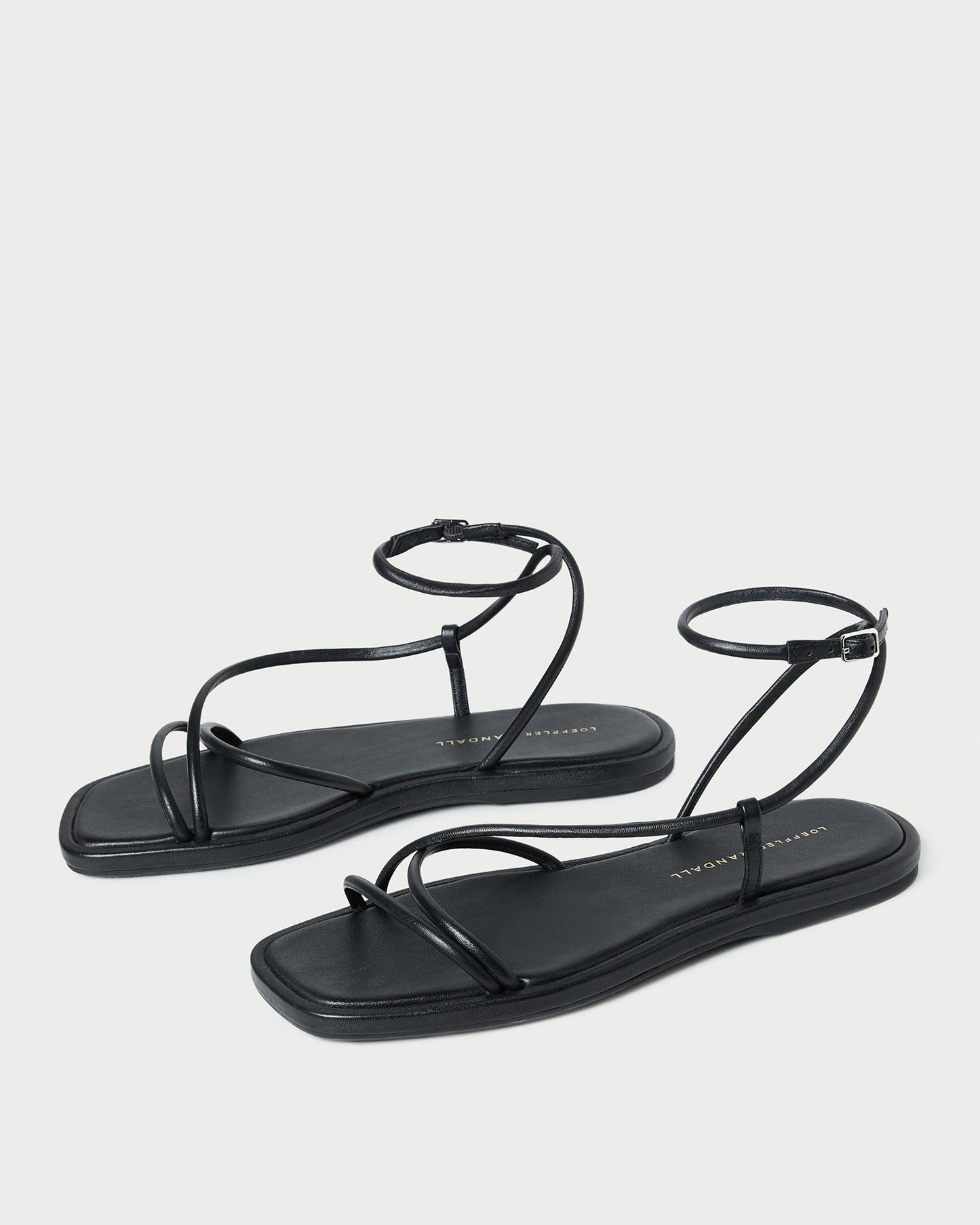 Noor Black Leather Flat Sandal | Loeffler Randall Women