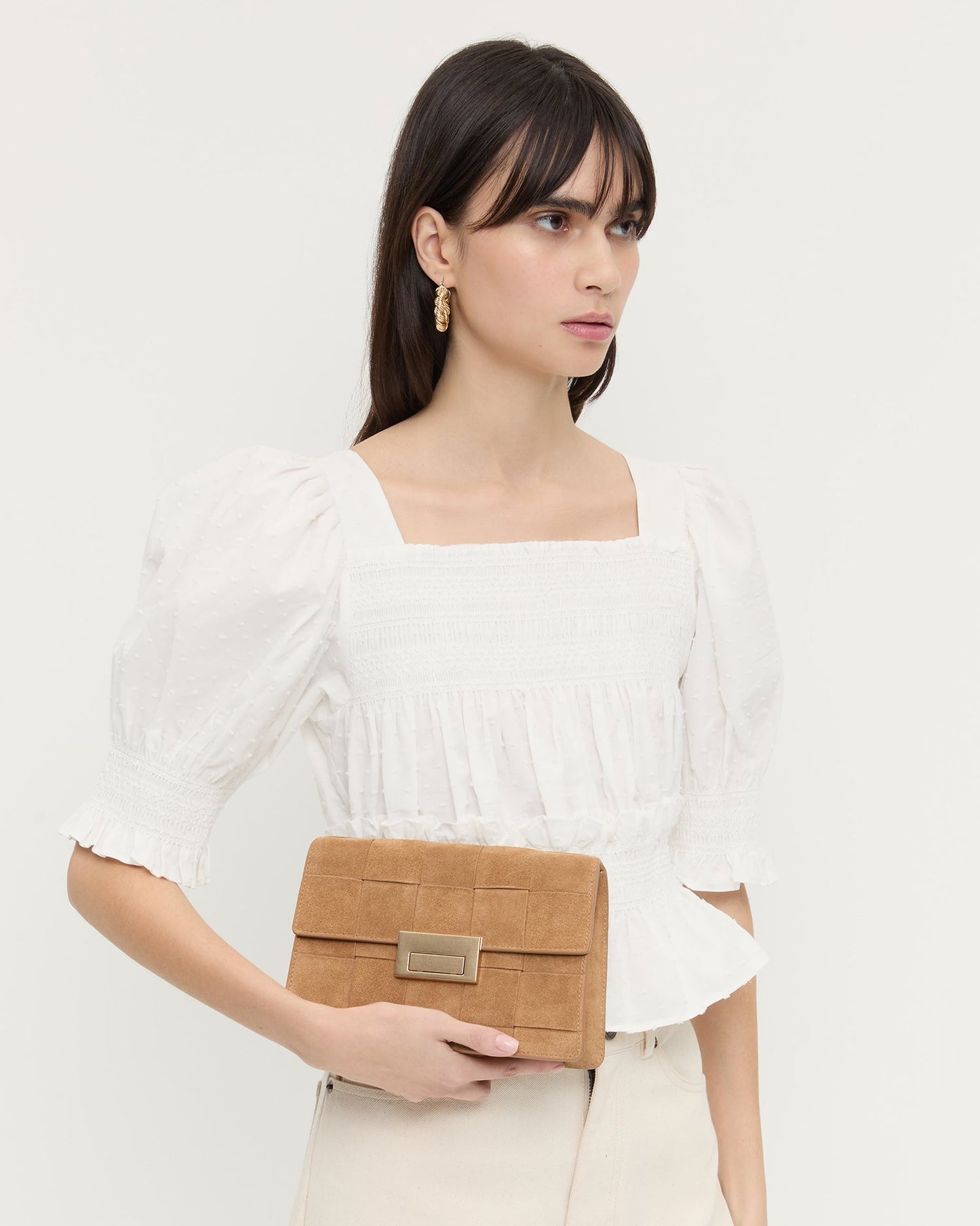 Delphine Toffee Suede Shoulder Bag | Loeffler Randall Women