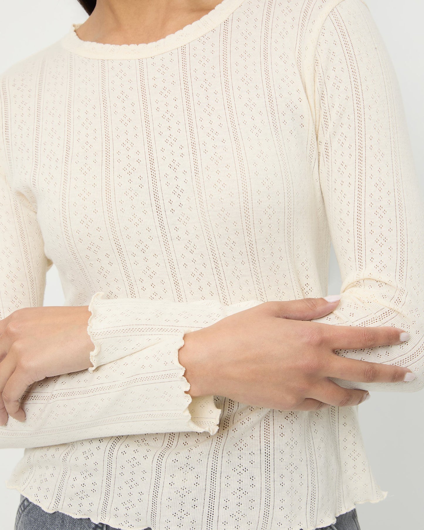 Lolo Pointelle Long-Sleeve Tee | Loeffler Randall Women