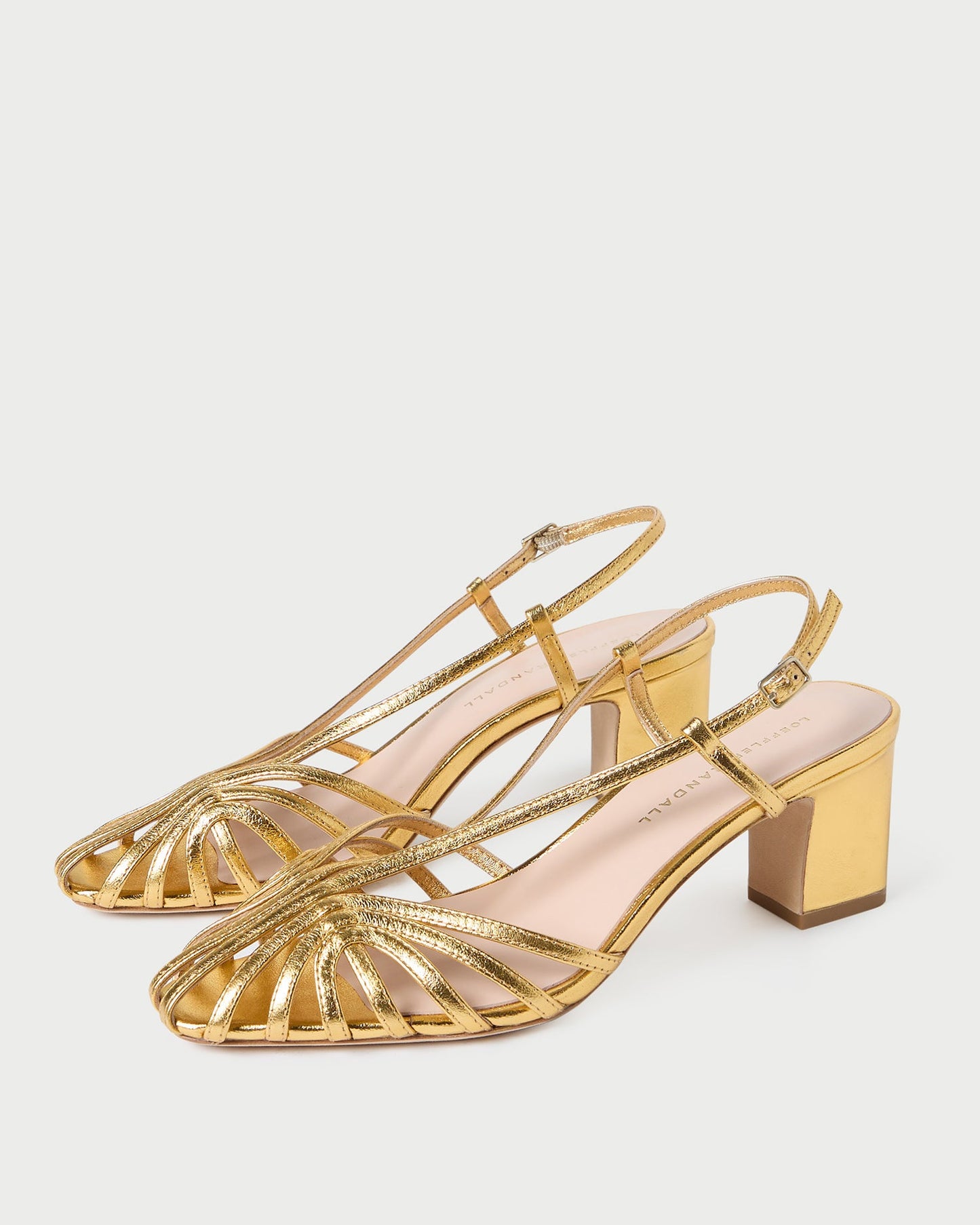 Priscilla Gold Lattice Heeled Sandal | Loeffler Randall Women