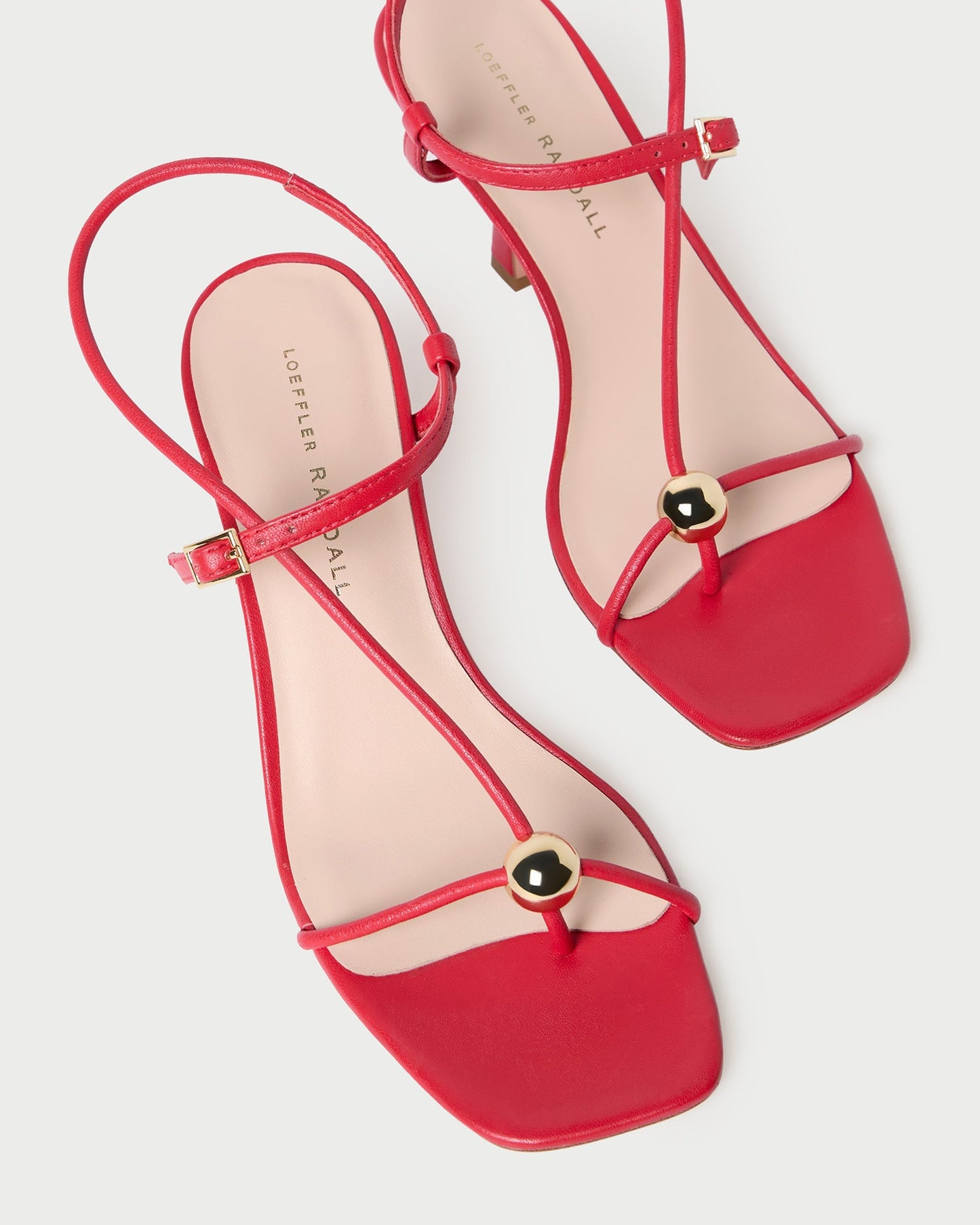 Triana Red Leather Mid-Heel Sandal | Loeffler Randall Women