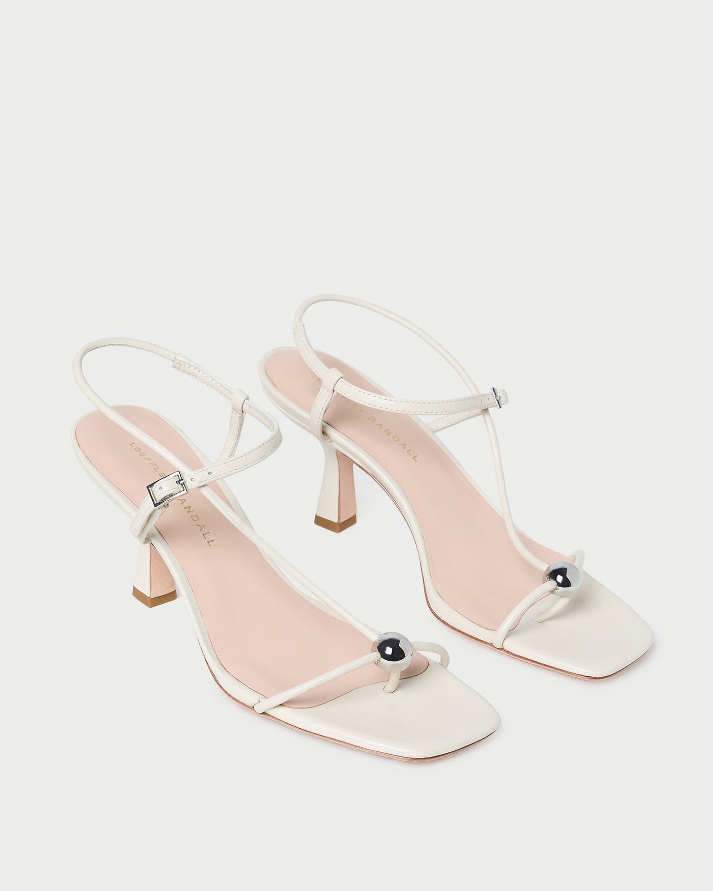 Triana White Leather Mid-Heel Sandal | Loeffler Randall Women