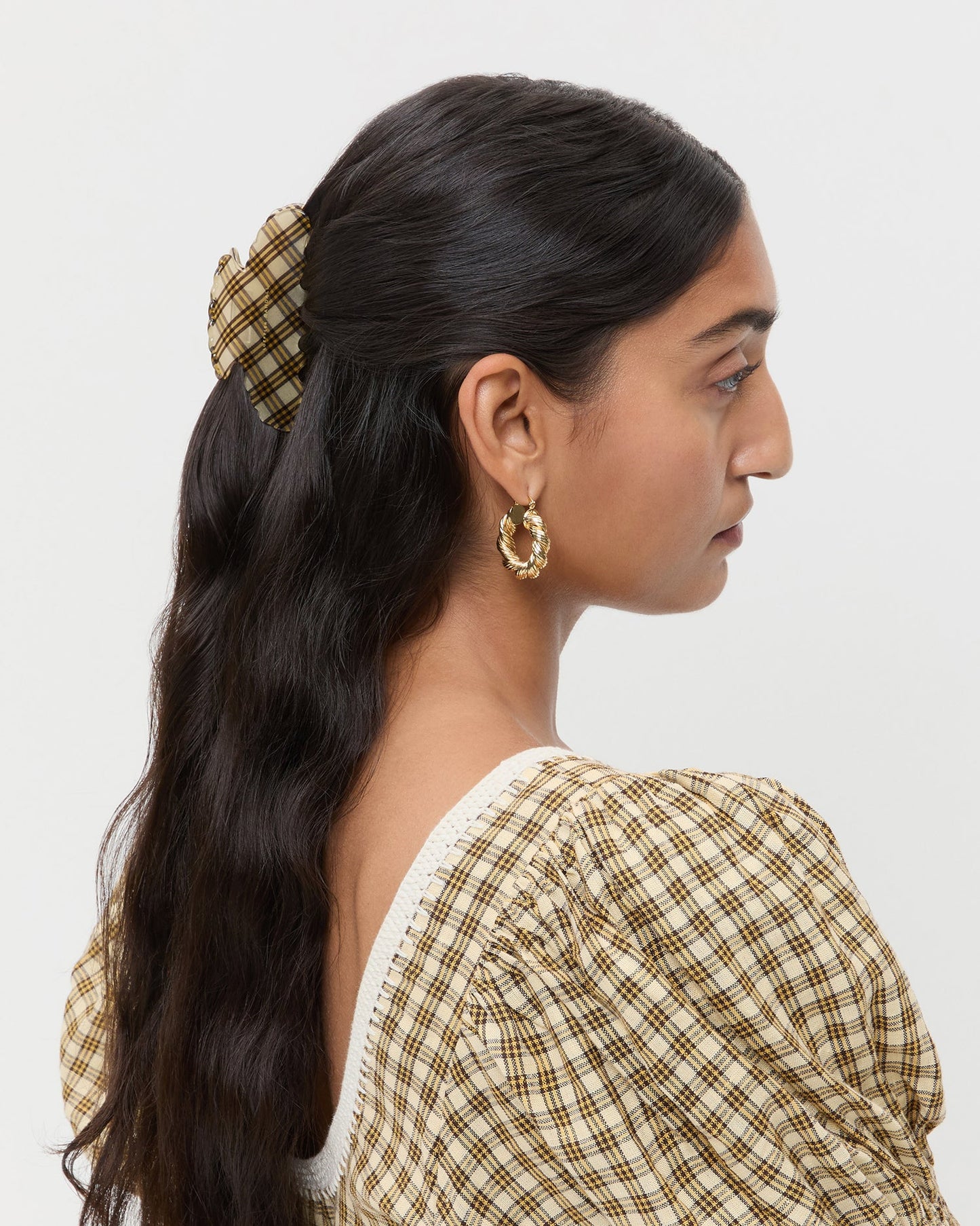 Yuri Butter Plaid Hair Clip Set | Loeffler Randall Women