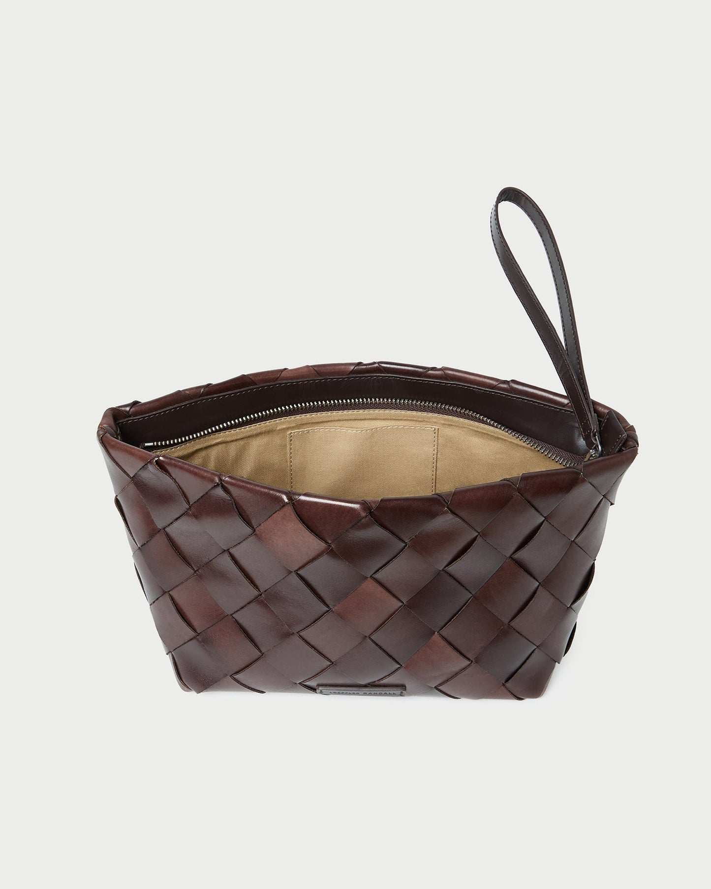 Melina Chocolate Woven Leather Clutch | Loeffler Randall Women