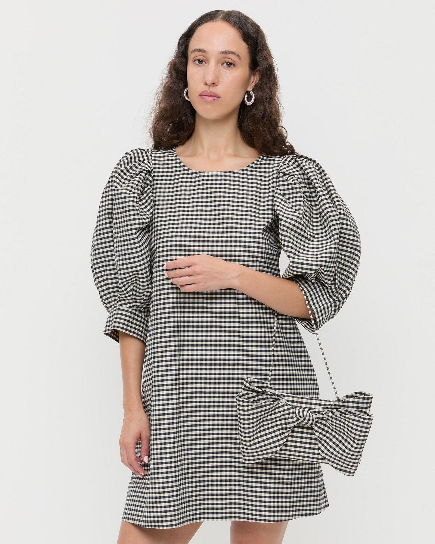 Valerie Black/White Gingham Bow Bag | Loeffler Randall Women