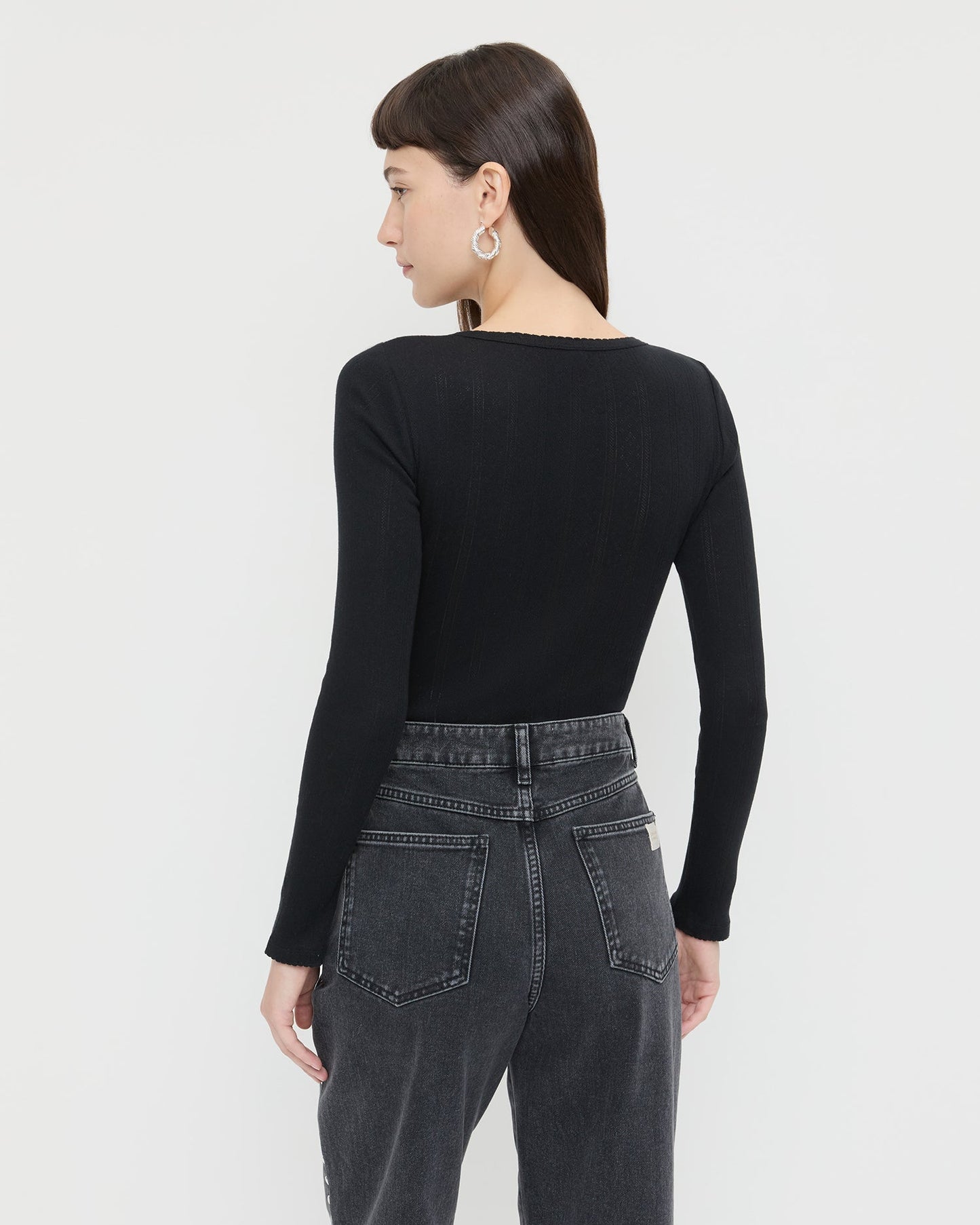 Kaya Pointelle Long-Sleeve Bodysuit | Loeffler Randall Women