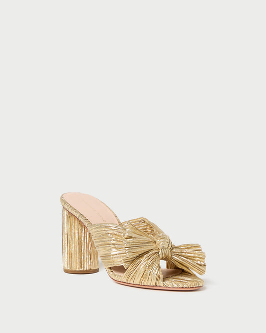 Penny Gold Pleated Bow Heel | Loeffler Randall Women