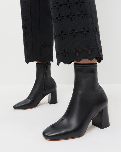 Elise Black Leather Stretch Bootie | Loeffler Randall Women