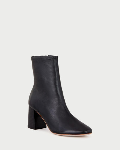 Elise Black Leather Stretch Bootie | Loeffler Randall Women