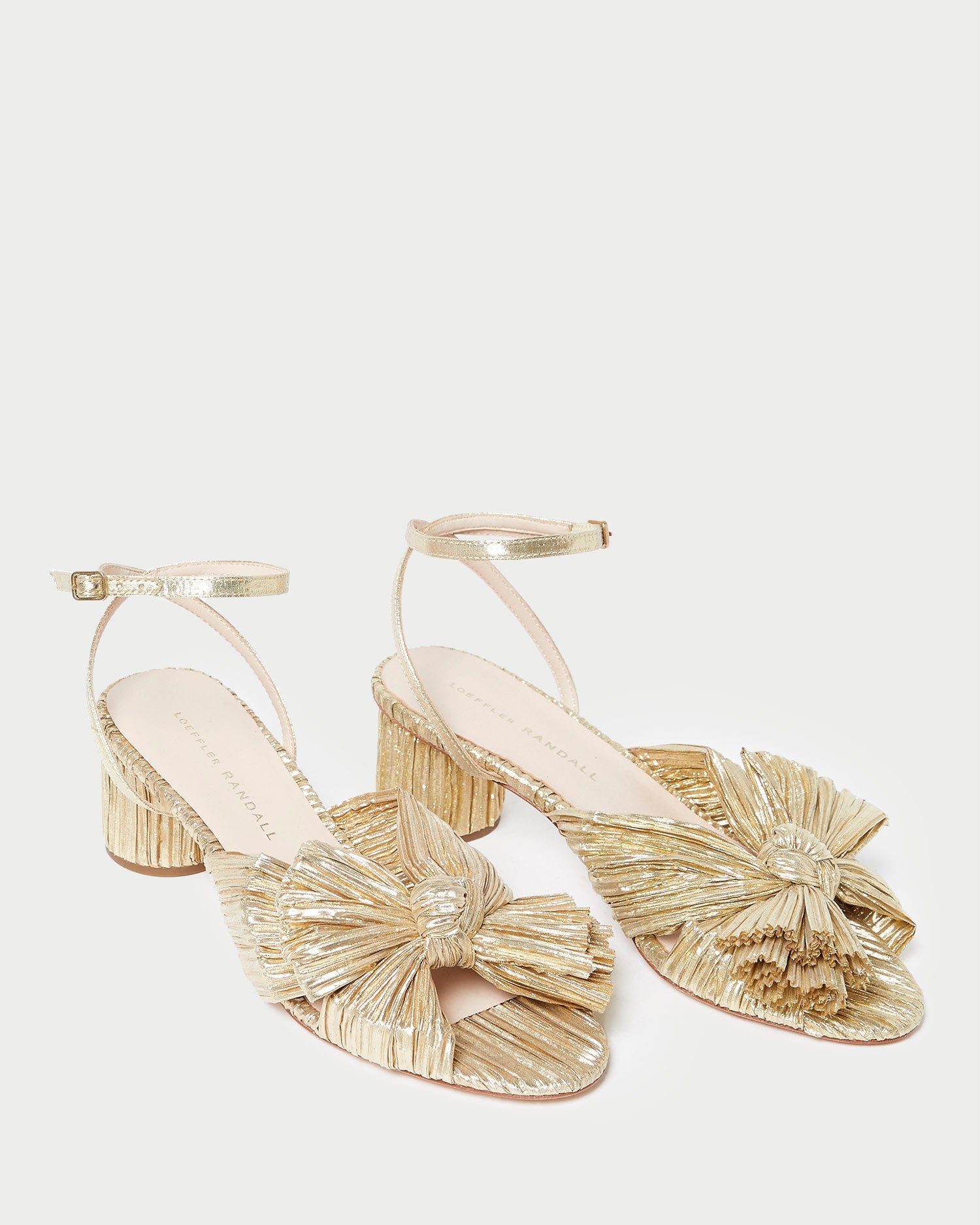 Dahlia Gold Pleated Bow Heel | Loeffler Randall Women
