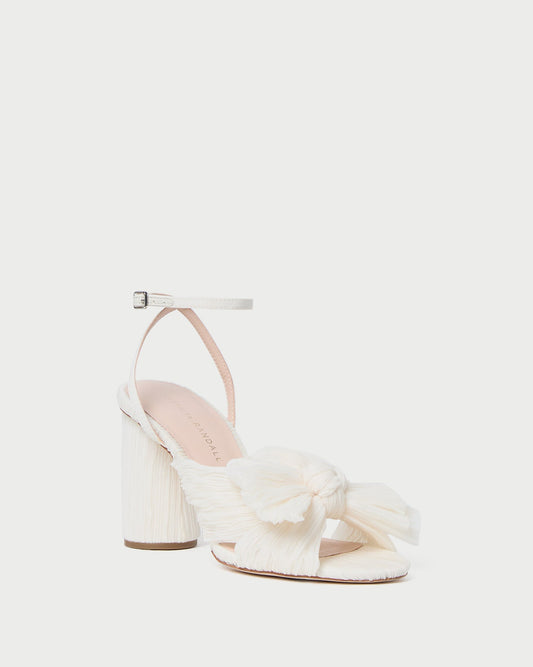Camellia Pearl Pleated Bow Heel | Loeffler Randall Women