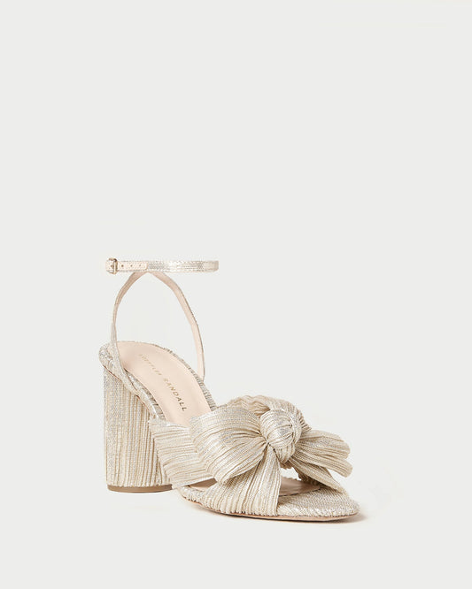 Camellia Platinum Pleated Bow Heel | Loeffler Randall Women
