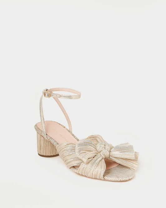 Dahlia Platinum Pleated Bow Heel | Loeffler Randall Women