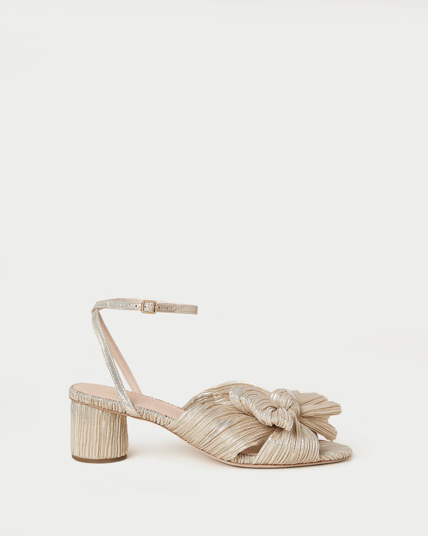 Dahlia Platinum Pleated Bow Heel | Loeffler Randall Women