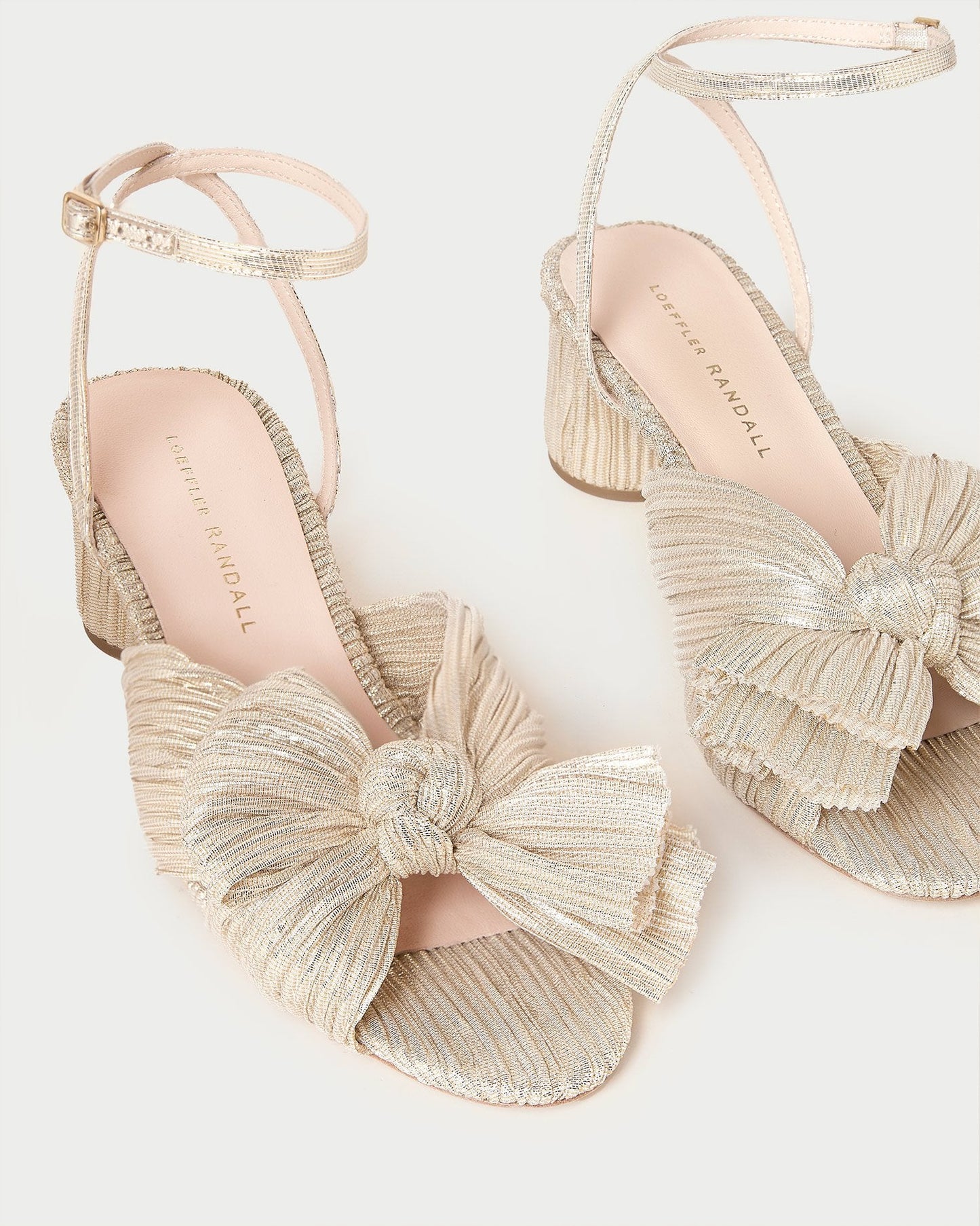 Dahlia Platinum Pleated Bow Heel | Loeffler Randall Women