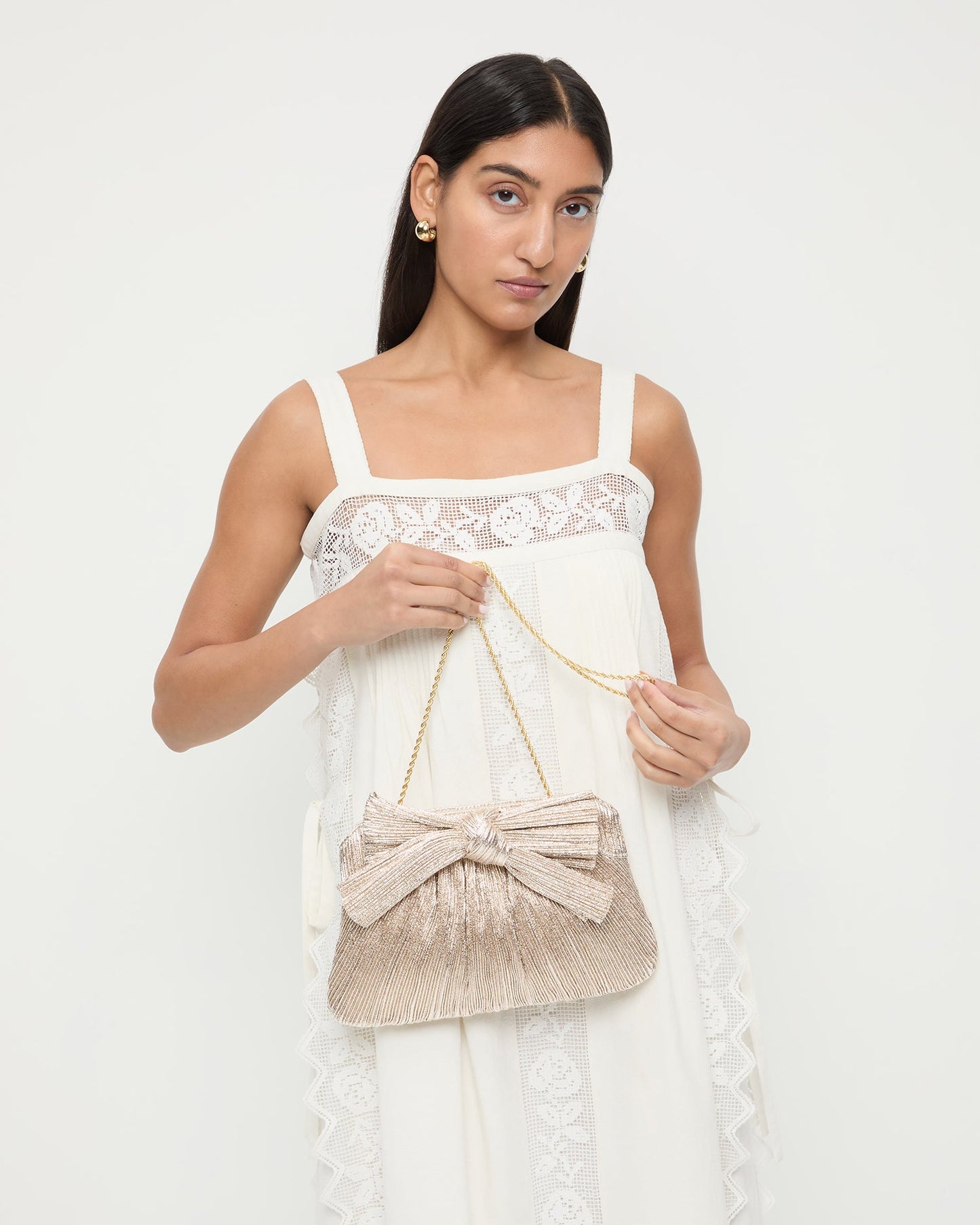 Rayne Platinum Bow Clutch | Loeffler Randall Women