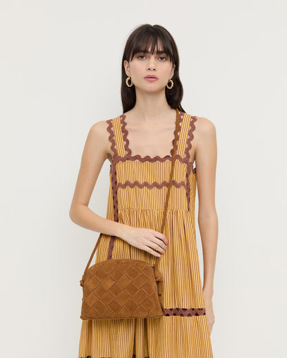 Mallory Cacao Woven Suede Crossbody | Loeffler Randall Women