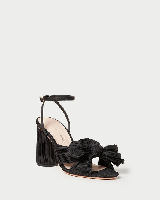 Camellia Black Pleated Bow Heel | Loeffler Randall Women