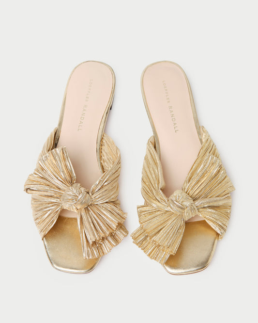 Daphne Gold Bow Slide Sandal | Loeffler Randall Women