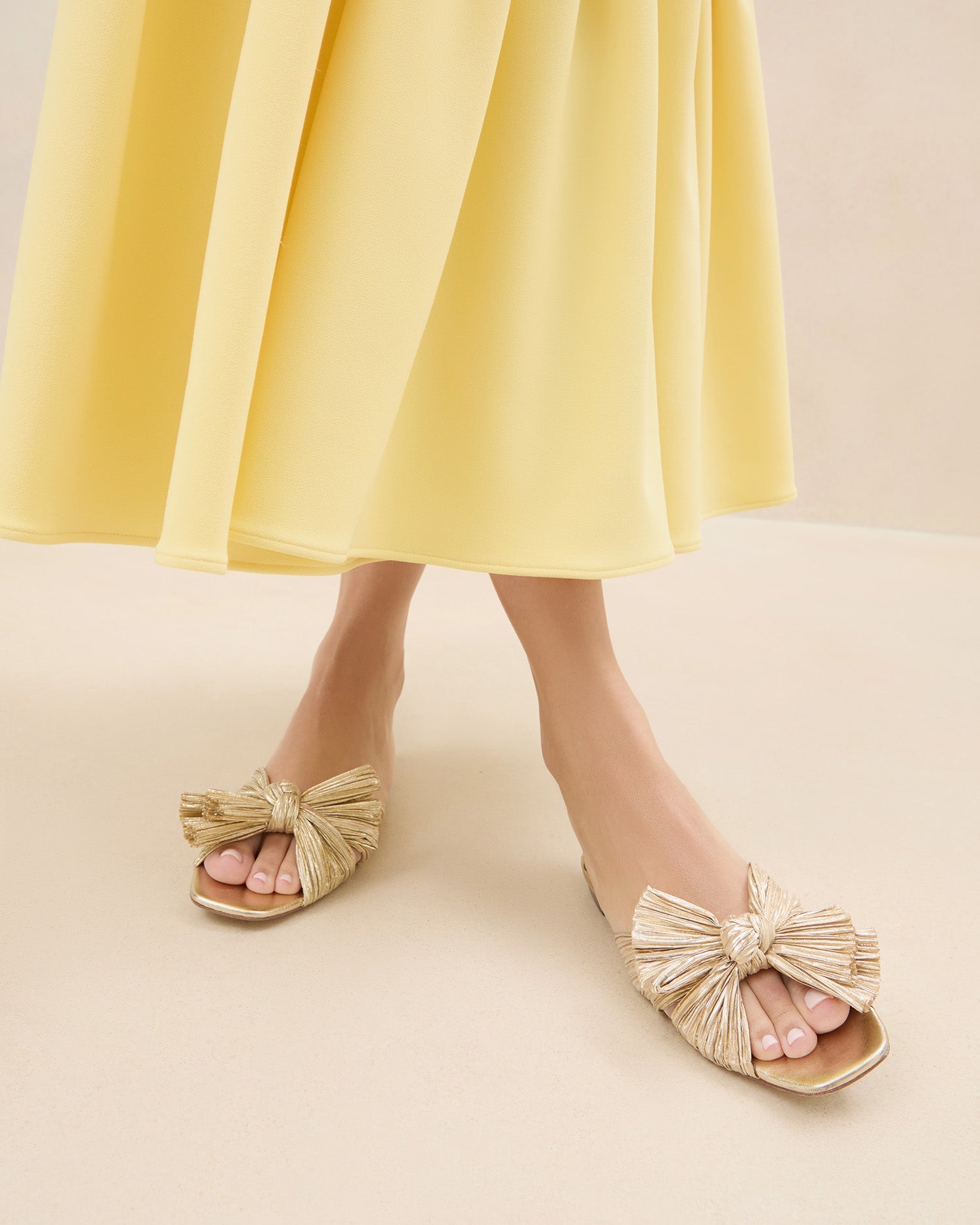 Daphne Gold Bow Slide Sandal | Loeffler Randall Women