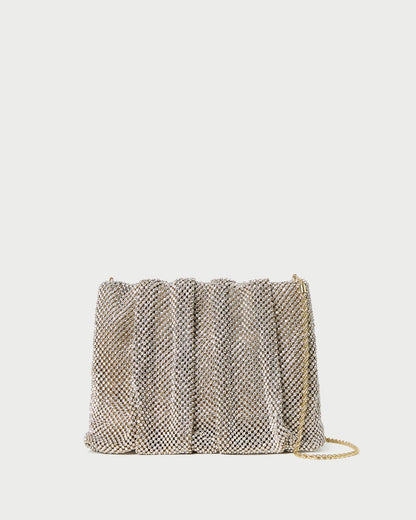 Ember Gold Diamante Gathered Clutch | Loeffler Randall Women