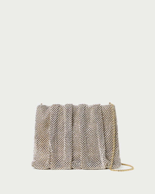 Ember Gold Diamante Gathered Clutch | Loeffler Randall Women