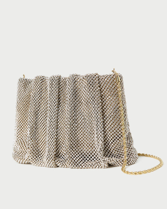Ember Gold Diamante Gathered Clutch | Loeffler Randall Women