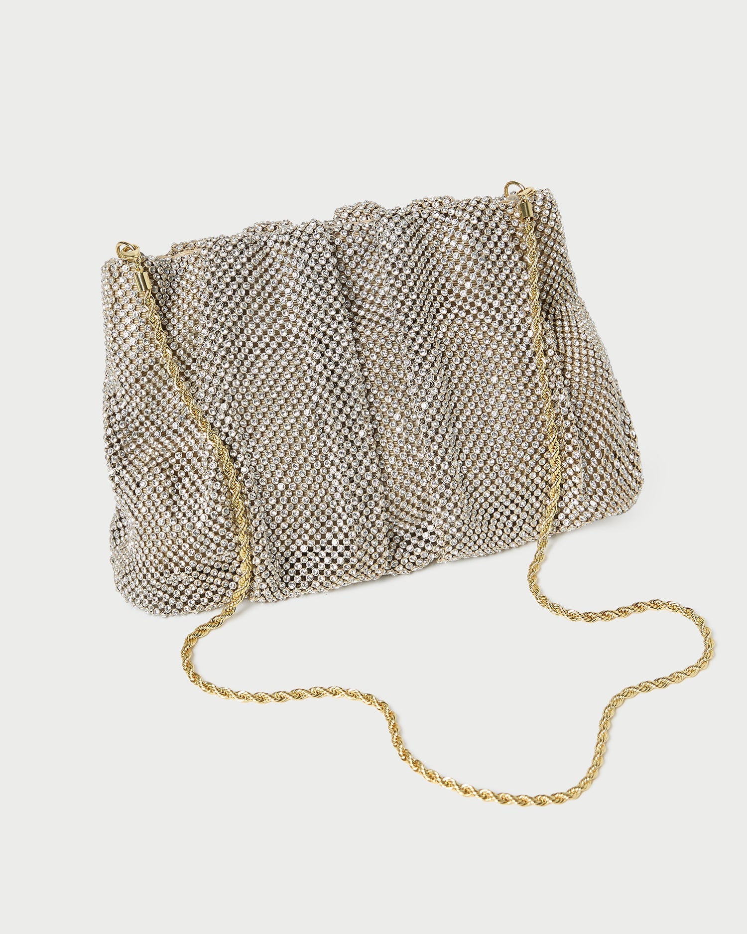 Ember Gold Diamante Gathered Clutch | Loeffler Randall Women