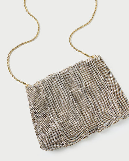 Ember Gold Diamante Gathered Clutch | Loeffler Randall Women