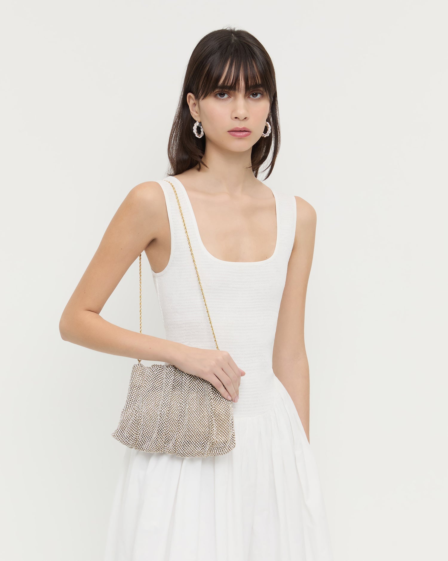 Ember Gold Diamante Gathered Clutch | Loeffler Randall Women