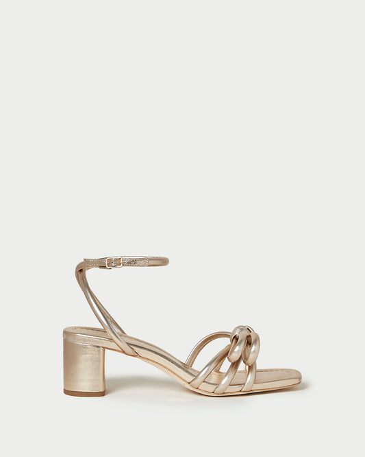 Mikel Champagne Bow Mid-Heel Sandal | Loeffler Randall Women