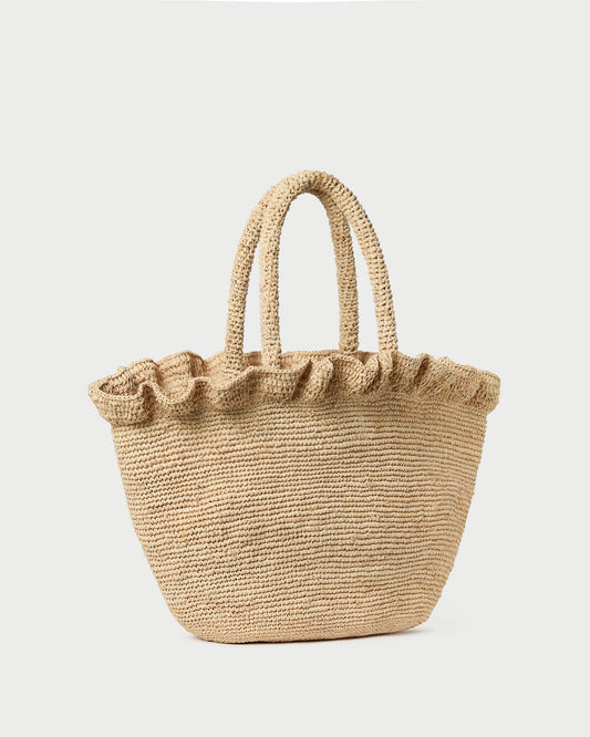 Cyrus Natural Ruffled Woven Tote | Loeffler Randall Women