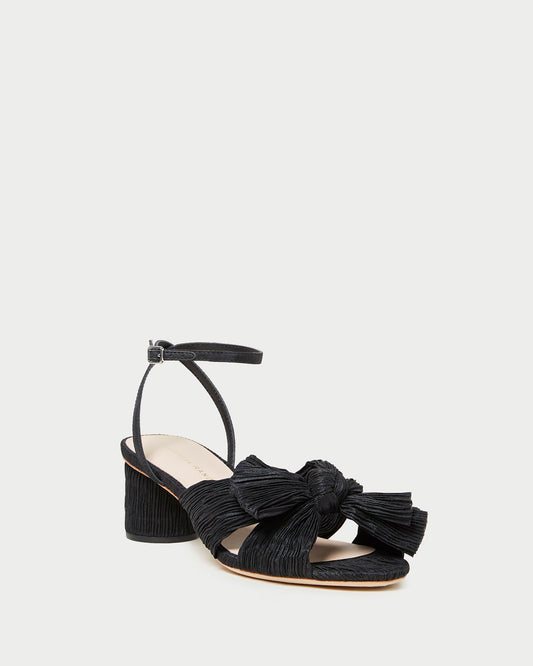 Dahlia Black Pleated Bow Heel | Loeffler Randall Women