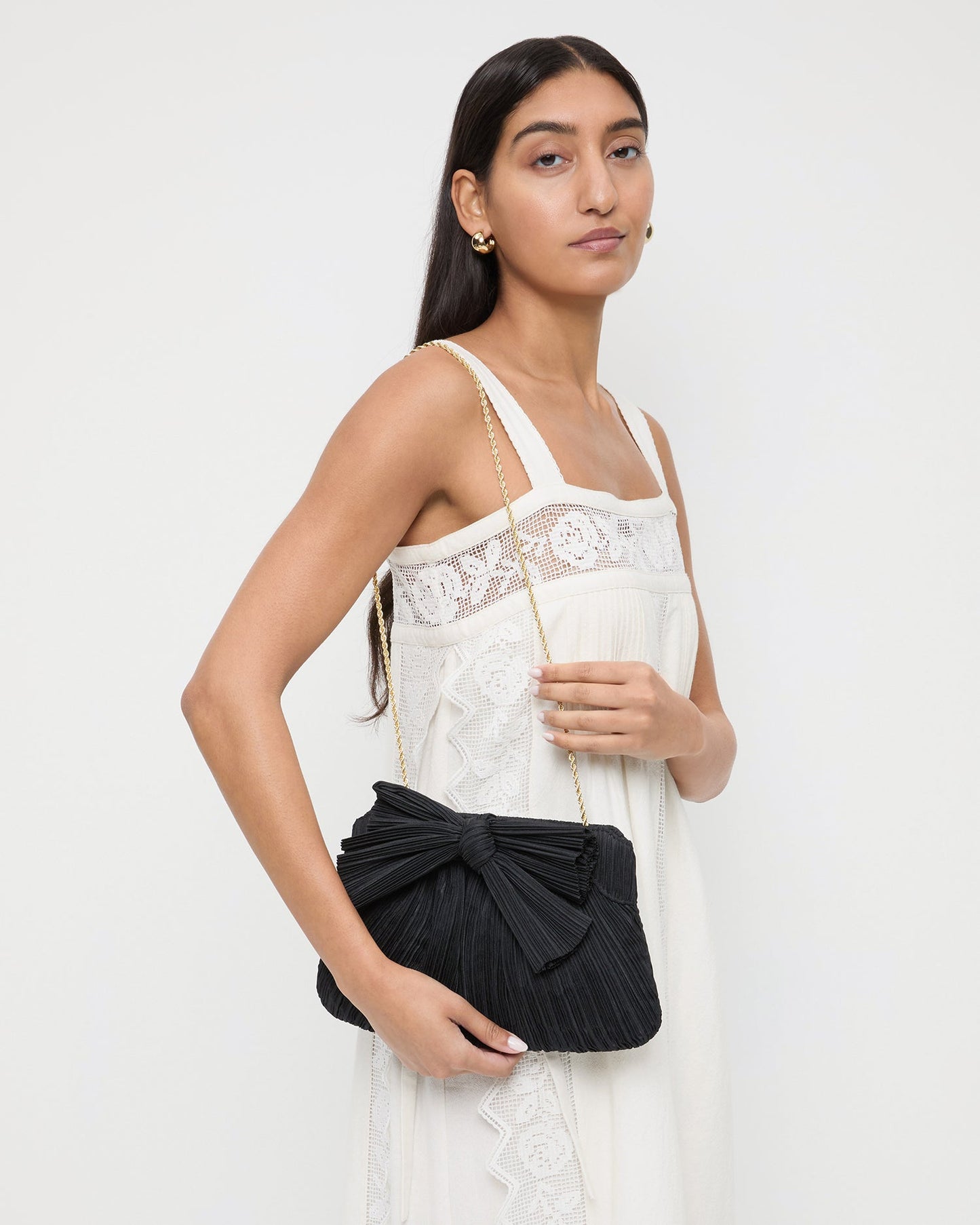 Rayne Black Bow Clutch | Loeffler Randall Women