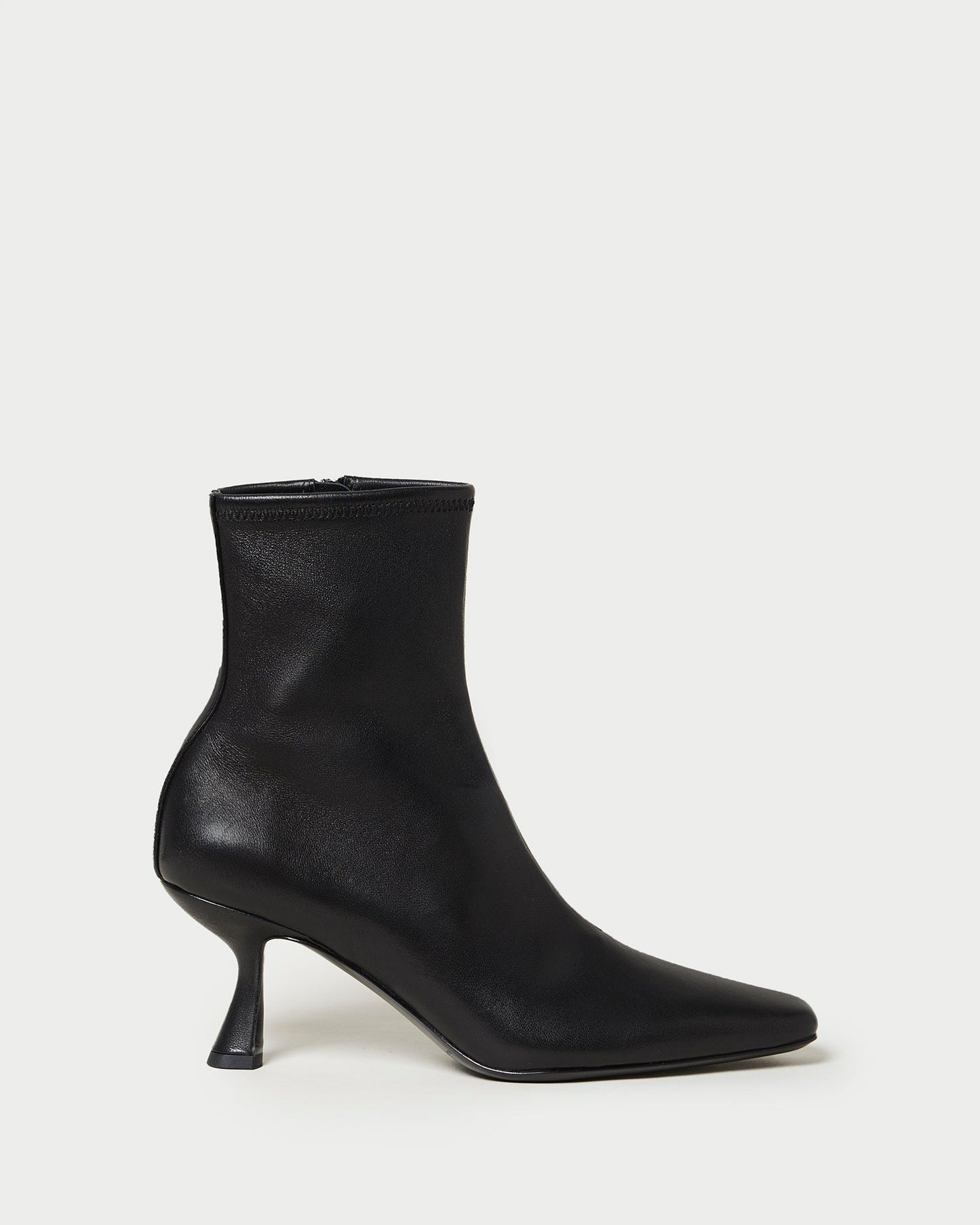 Thandy Black Leather Curved Heel Bootie | Loeffler Randall Women
