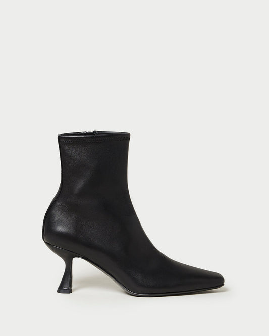 Thandy Black Leather Curved Heel Bootie | Loeffler Randall Women