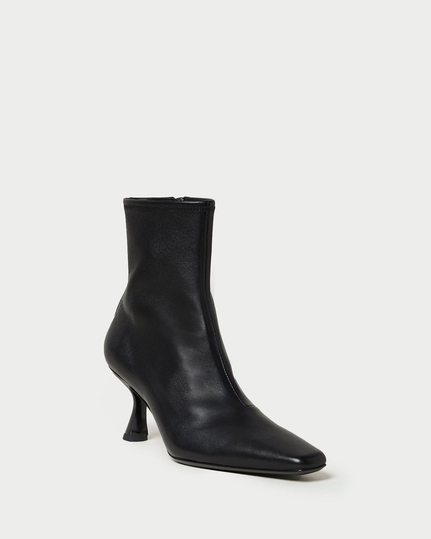 Thandy Black Leather Curved Heel Bootie | Loeffler Randall Women