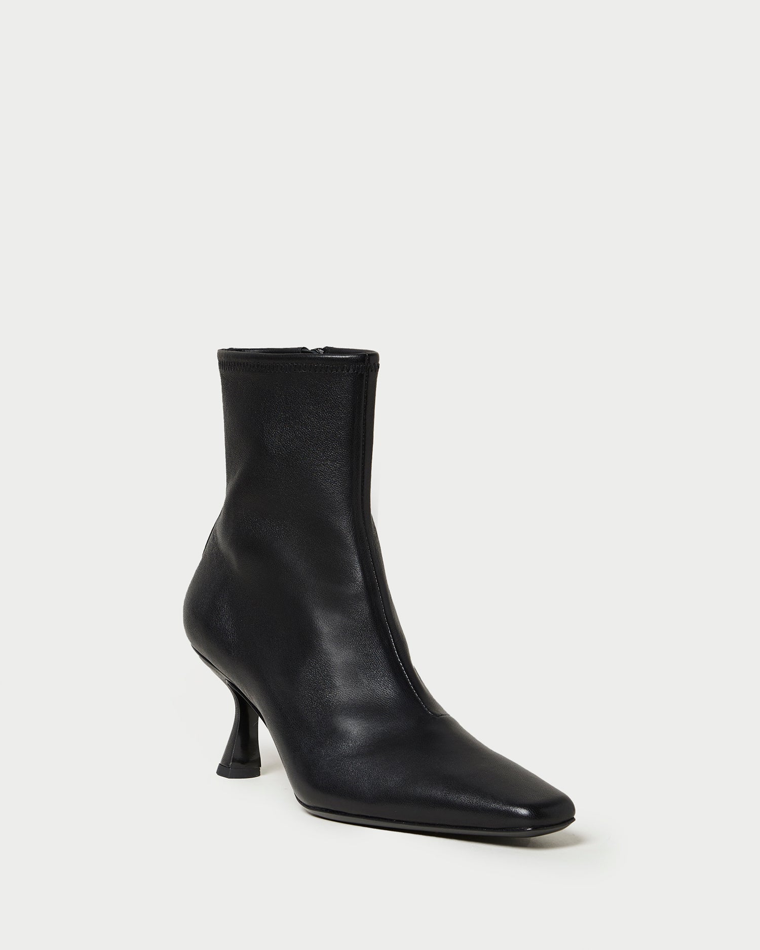 Thandy Black Leather Curved Heel Bootie | Loeffler Randall Women