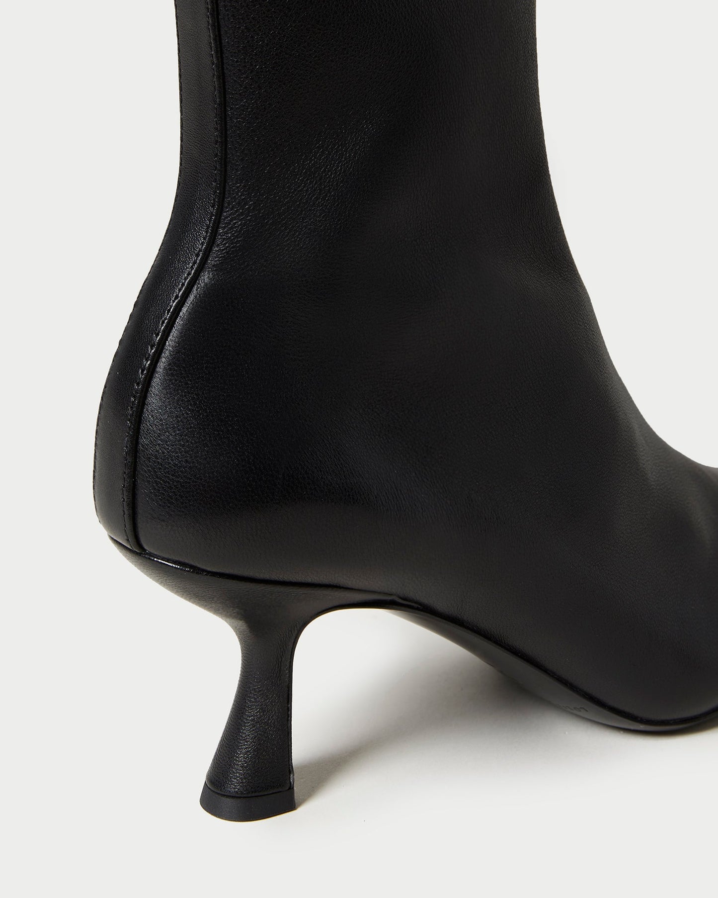 Thandy Black Leather Curved Heel Bootie | Loeffler Randall Women