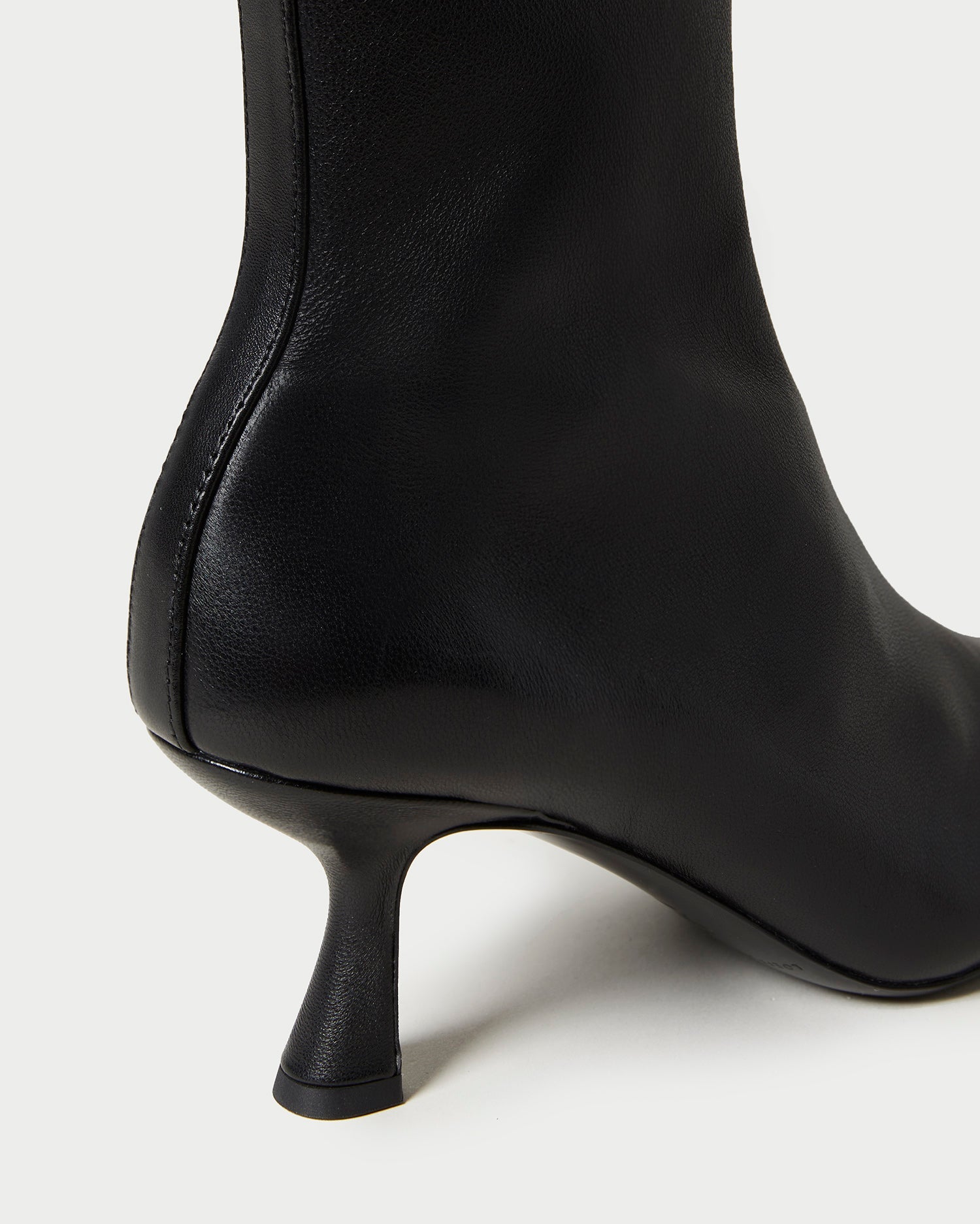 Thandy Black Leather Curved Heel Bootie | Loeffler Randall Women