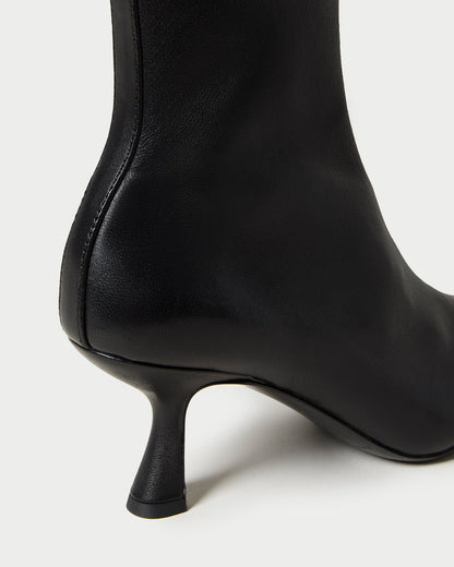 Thandy Black Leather Curved Heel Bootie | Loeffler Randall Women