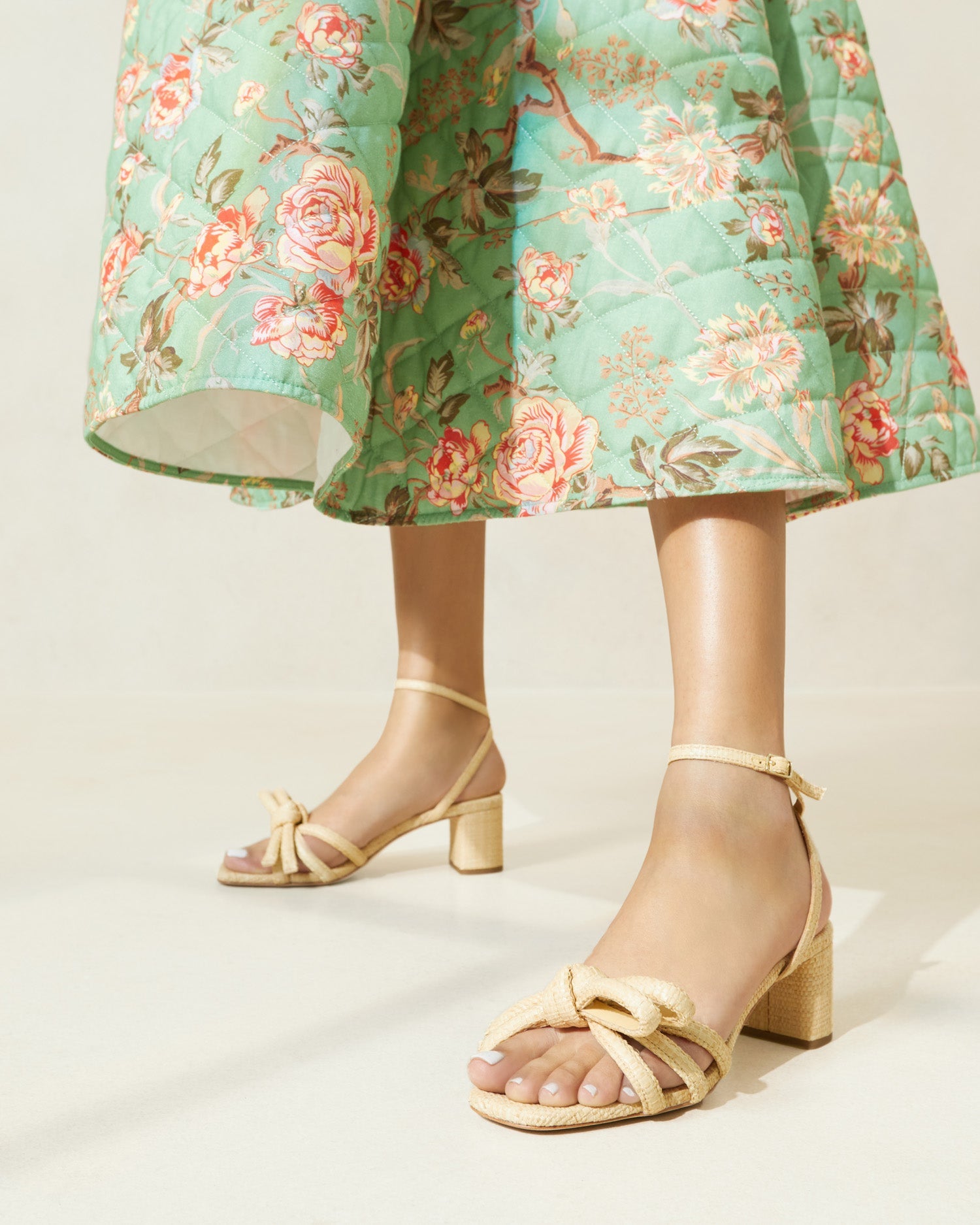 Mikel Natural Bow Mid-Heel Sandal | Loeffler Randall Women