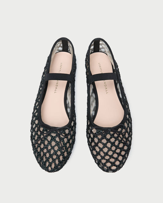 Leonie Black Crochet Ballet Flat | Loeffler Randall Women