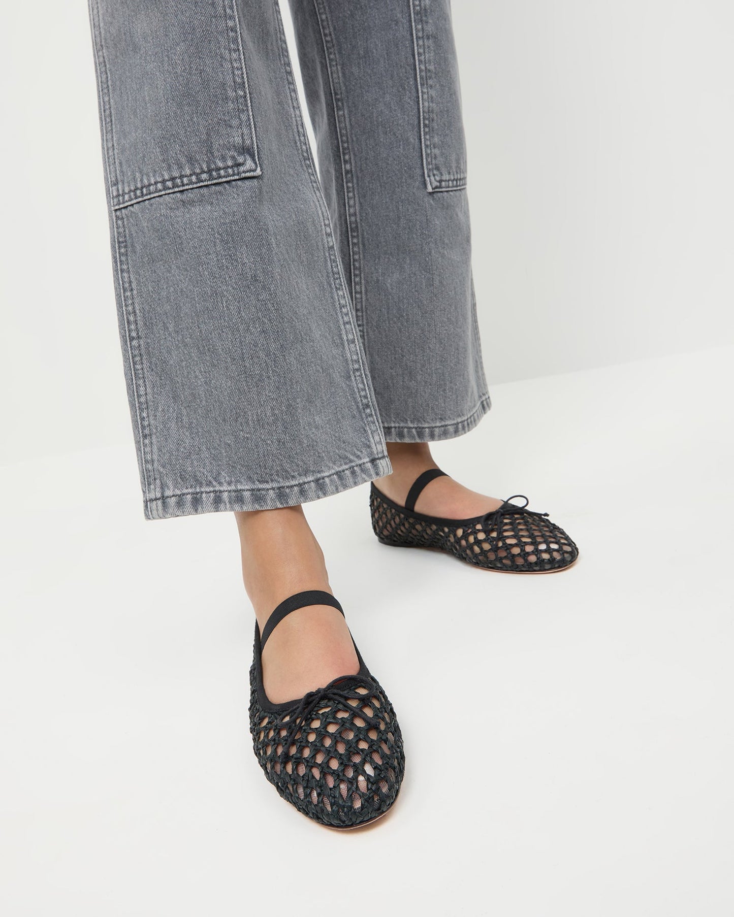 Leonie Black Crochet Ballet Flat | Loeffler Randall Women