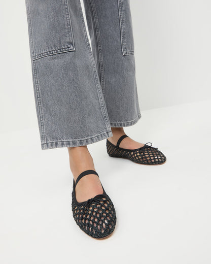 Leonie Black Crochet Ballet Flat | Loeffler Randall Women