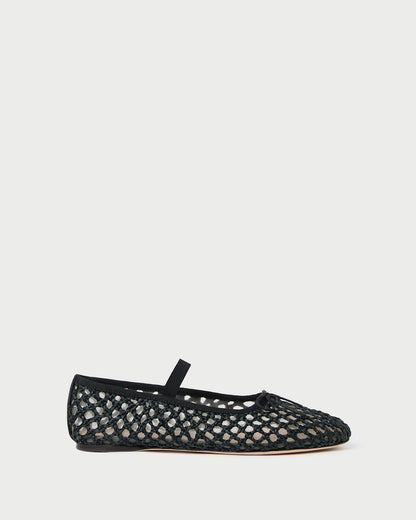 Leonie Black Crochet Ballet Flat | Loeffler Randall Women